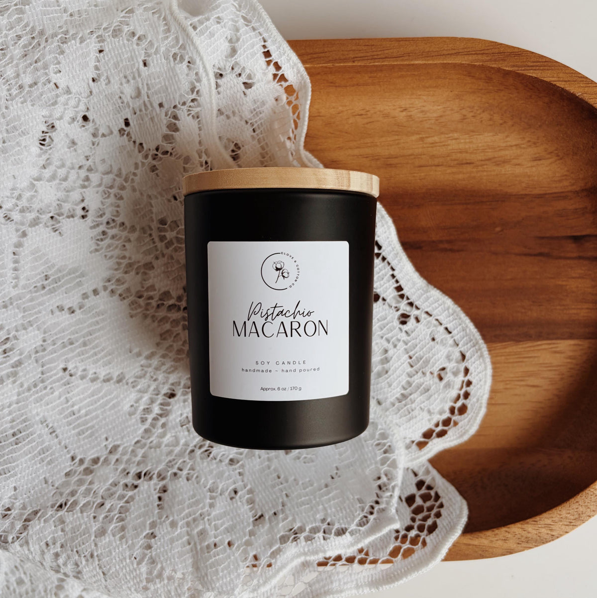 6 oz Hand Poured Candle, 100% Soy Wax